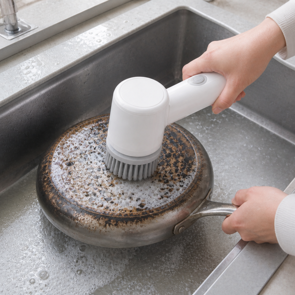 Scrubbing pan exterior