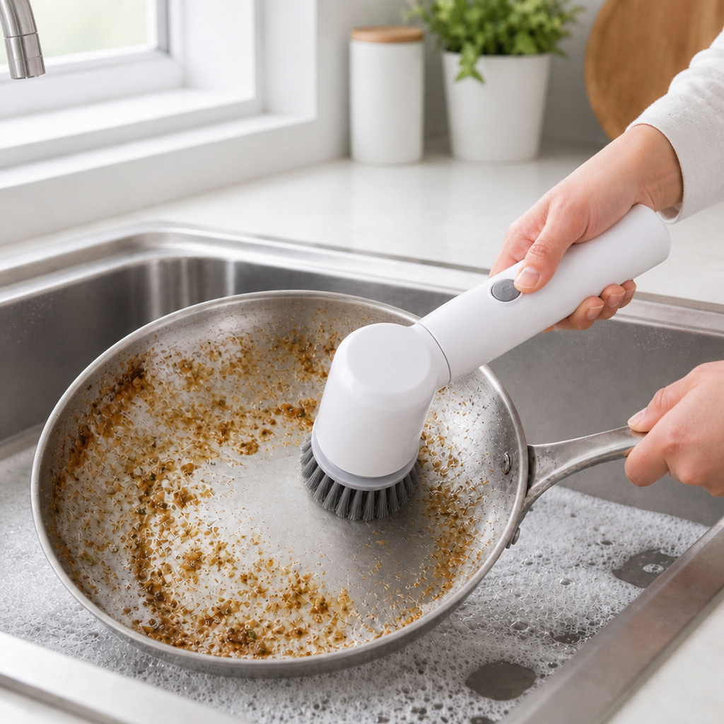 Cleaning inside the pan